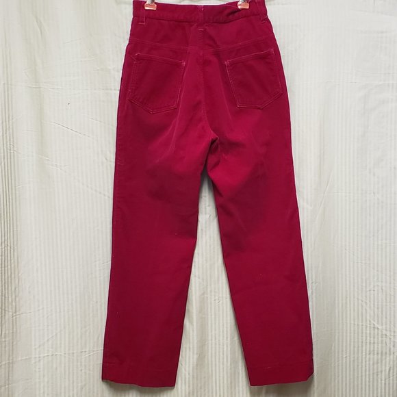 🍁Vintage Carmine Corduroy Fly-Front Pants - Picture 4 of 7